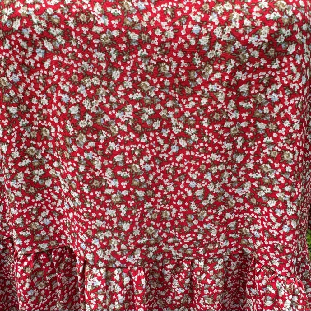 NWOT Flawless Red Floral Tiered Mini Dress - Picture 7 of 7